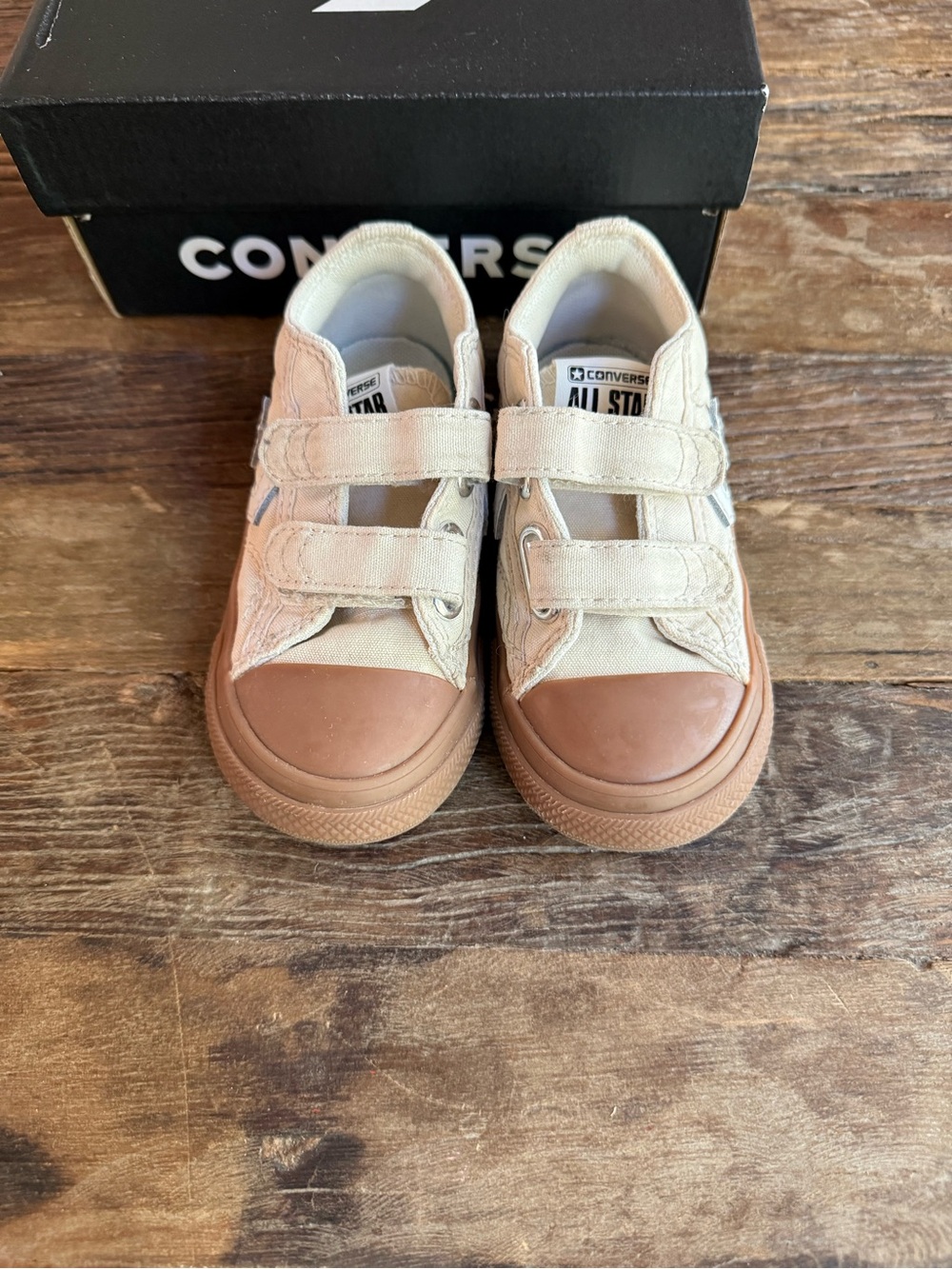 Converse Kids' All Star Double Strap Low Top Sneakers - Cream/Gumsole